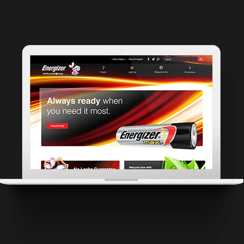 Energizer website